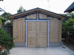 バイクガレージを作る 2 “ログハウスに似合う木製ガレージ”愛媛、松山