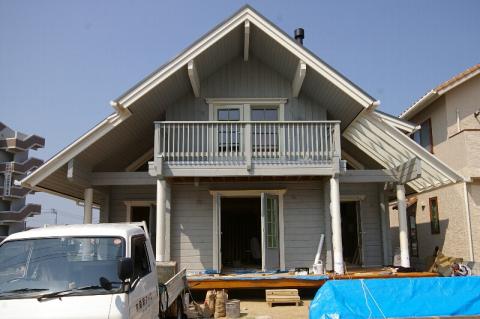 四国　香川県さぬき市志度町　ログハウス建築中⑦（香川初のランタサルミログハウス）