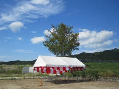 秋晴れの中、平屋北欧住宅ログハウス地鎮祭！（愛媛県東温市地方祭前日）