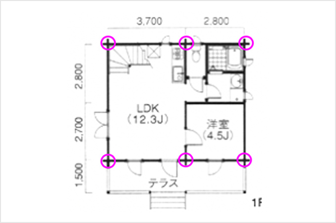 画像：ノッチ（交差）箇所の少ない他社設計