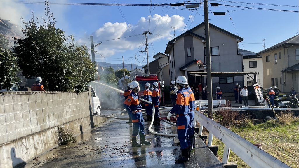 自宅から直線距離１５０m 　朝8時に住宅火災！　消防団員として出動