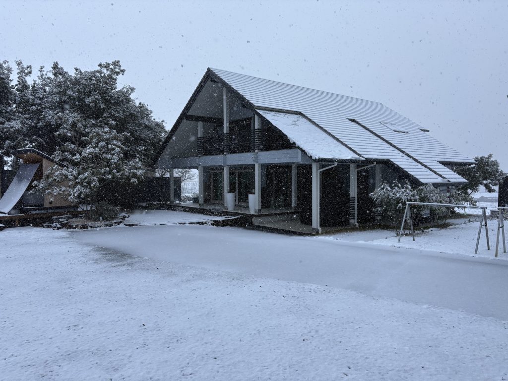2025年1月28日早朝の雪景色　北欧デザインと色彩が生まれた理由　北欧雑貨あれこれ